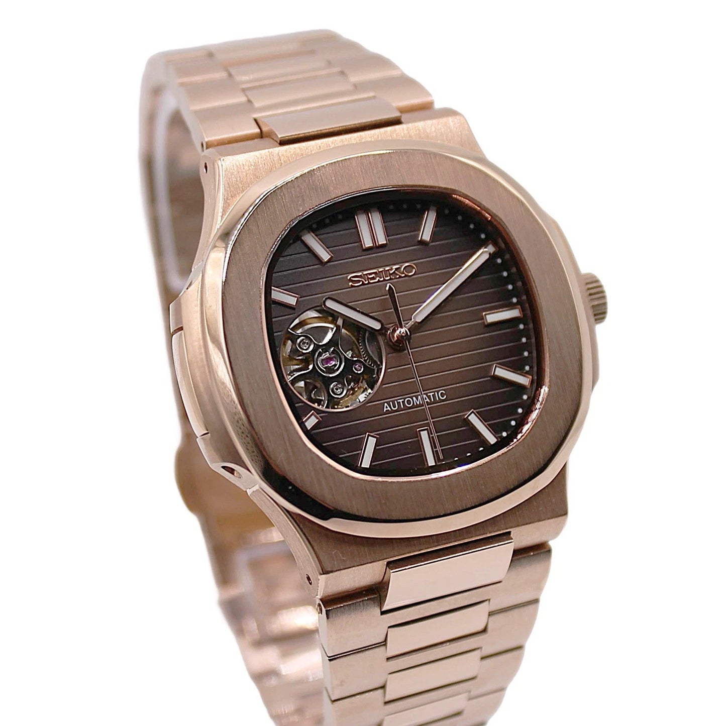 NAUTIKO - ROSE GOLD CHOCOLATE OPEN HEART