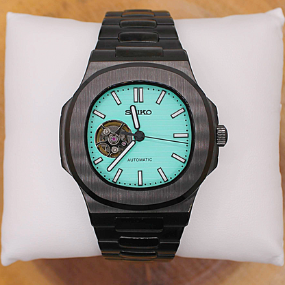 NAUTIKO - BLACK TIFFANY OPEN HEART