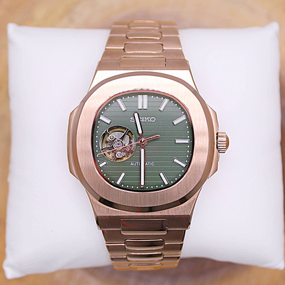 NAUTIKO - ROSE GOLD GREEN OPEN HEART