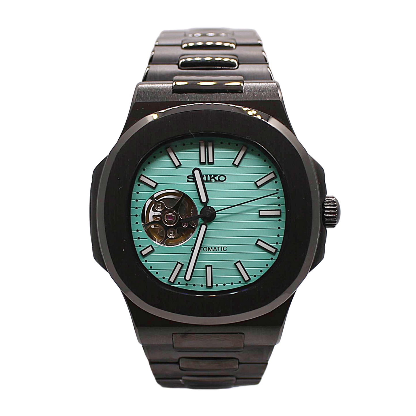 NAUTIKO - BLACK TIFFANY OPEN HEART