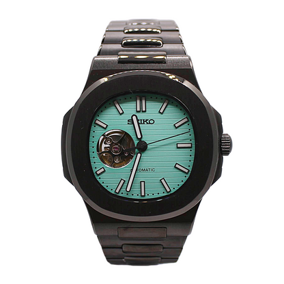 NAUTIKO - BLACK TIFFANY OPEN HEART