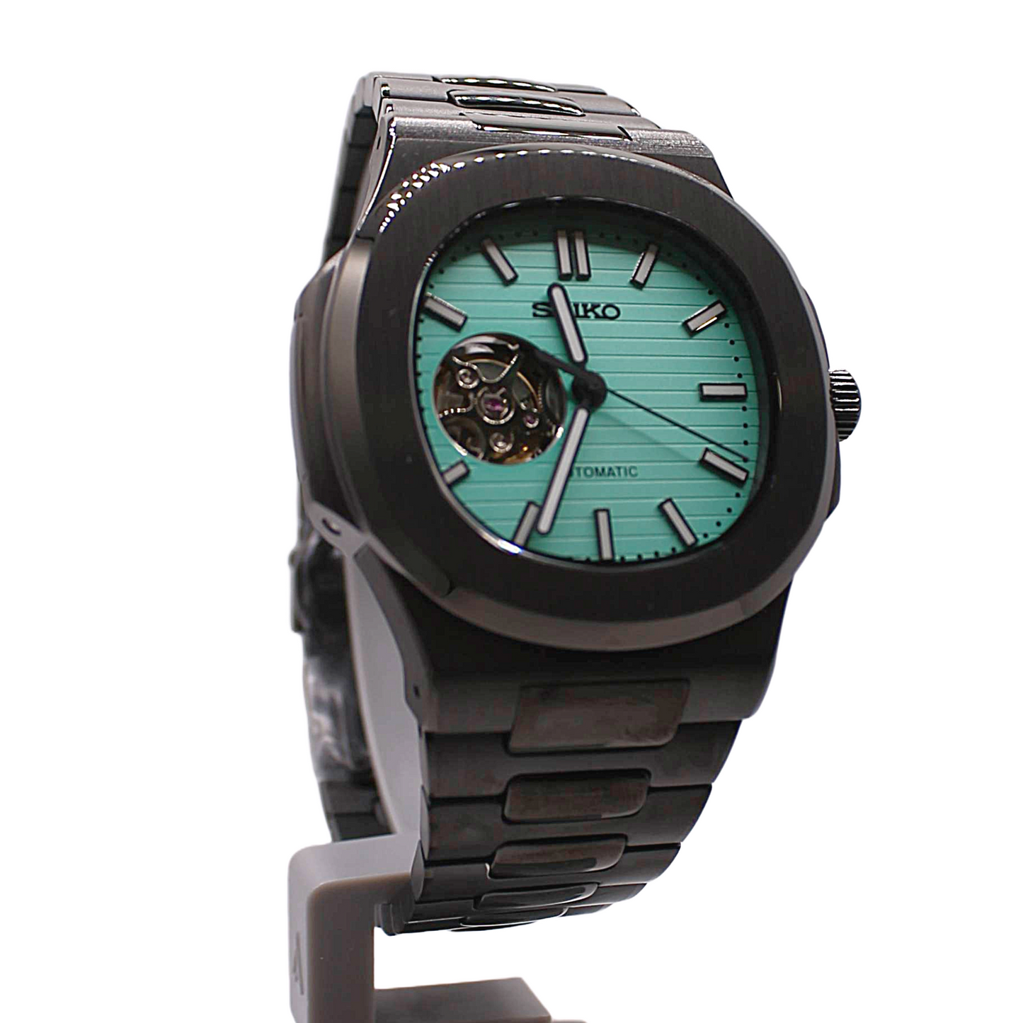 NAUTIKO - BLACK TIFFANY OPEN HEART