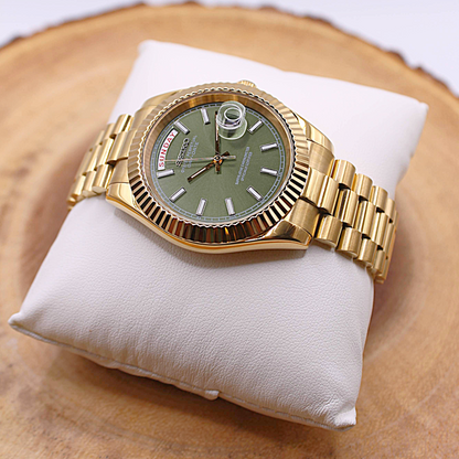 SEIKOJUST DAY-DATE - GOLD - GREEN DIAL