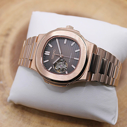 NAUTIKO - ROSE GOLD CHOCOLATE OPEN HEART