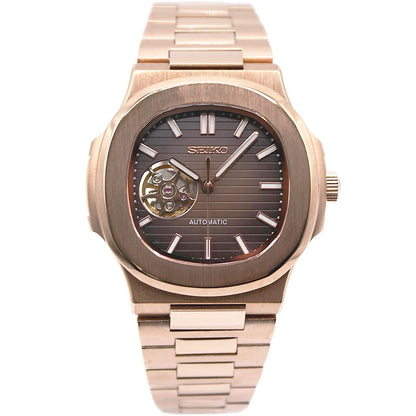 NAUTIKO - ROSE GOLD CHOCOLATE OPEN HEART