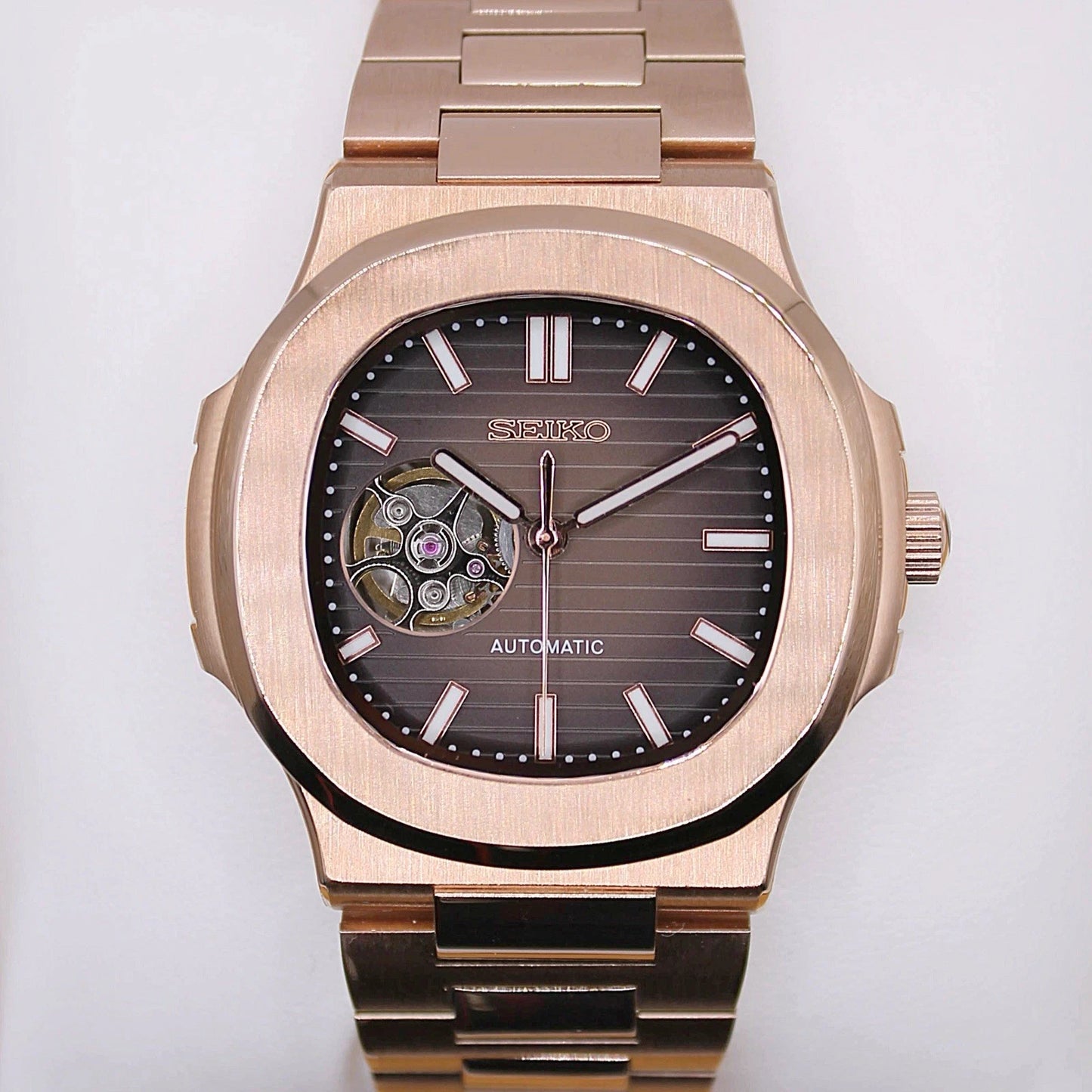 NAUTIKO - ROSE GOLD CHOCOLATE OPEN HEART