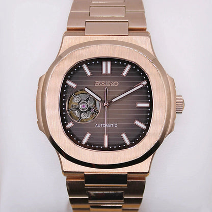 NAUTIKO - ROSE GOLD CHOCOLATE OPEN HEART